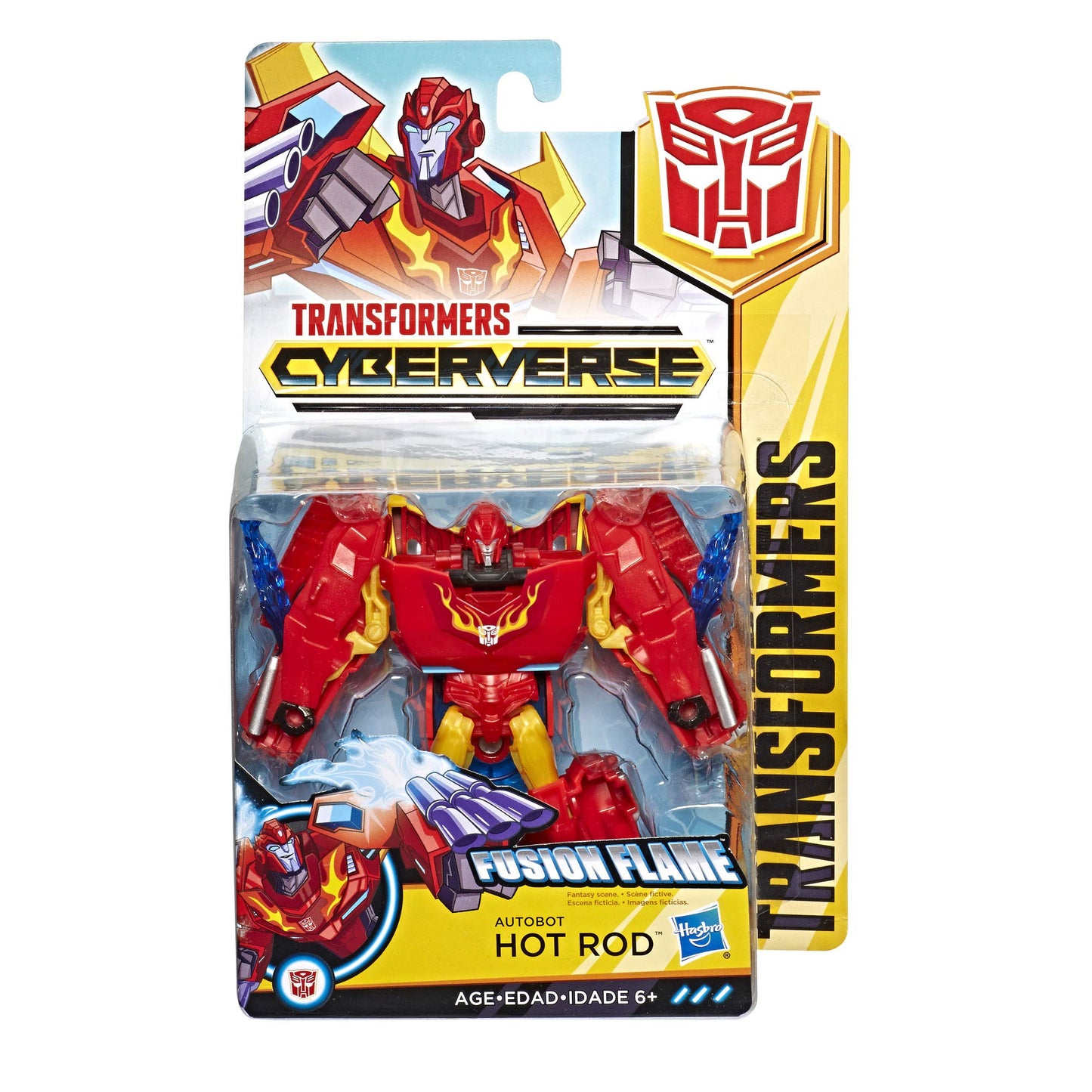 Transformers E3638 Cyberverse Action Attackers: Warrior Class Hot Rod Action Figure Toy
