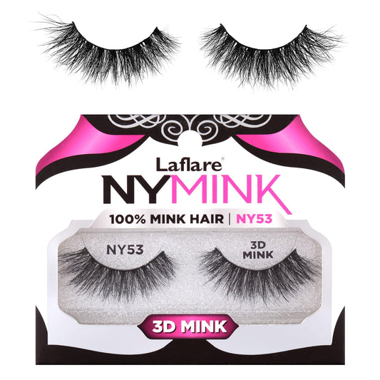 Laflare 3D NY Mink Eyelashes, 100% Real Mink Hair Lashes, Luxury Makeup, Natural, Light, Trendy, Variety, Reusable, Multi layered Real Mink Hair