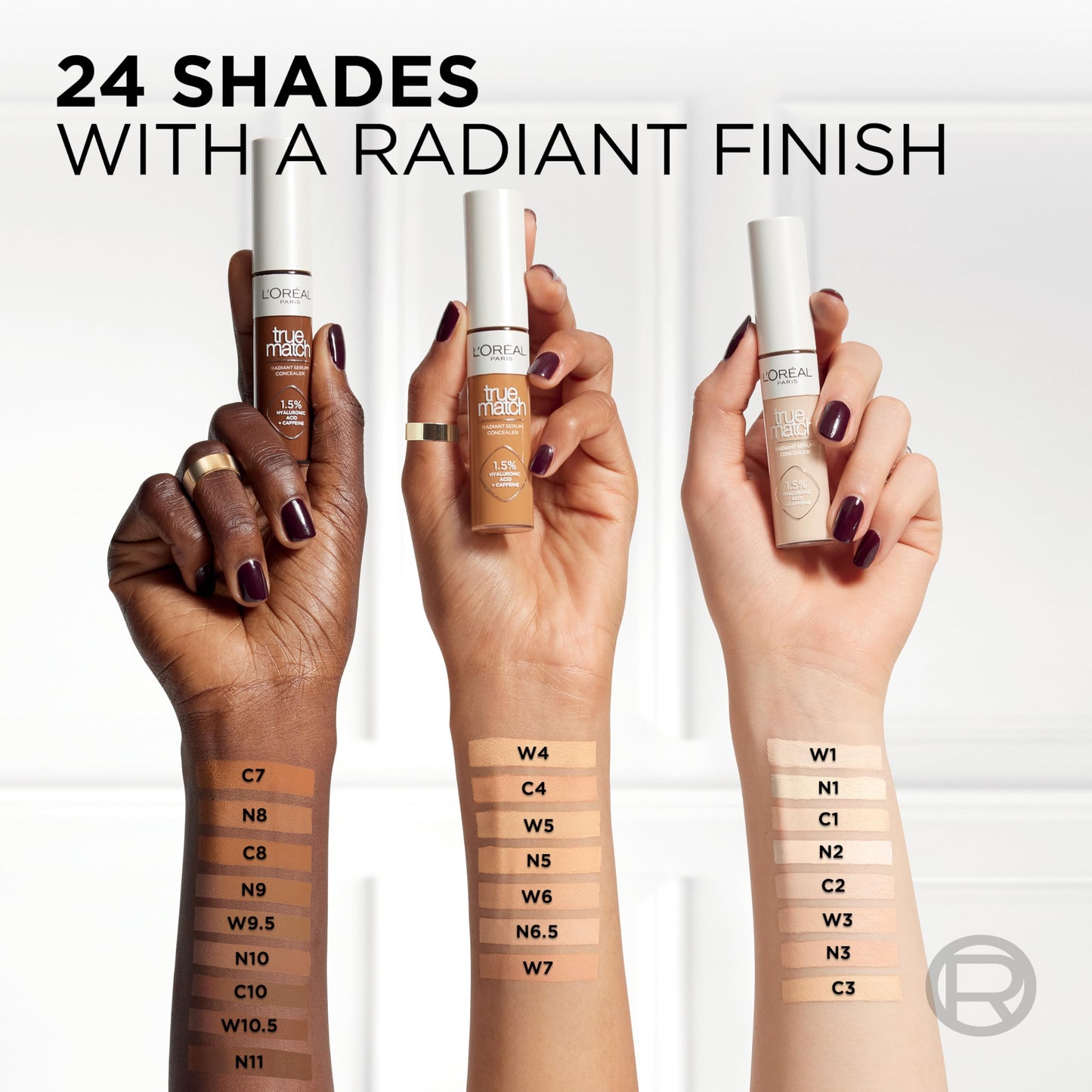 L'Oreal Paris True Match Radiant Serum Concealer, Brightening Under Eye Concealer Make Up with 1.5% Hyaluronic Acid and Caffeine, W9.5, 0.33 Oz (Pack Beauty and Personal Care L'Oreal Paris