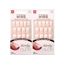 Kiss Salon Acrylic Nude French 28 Count Medium Length Flat (Pack of 2) Beauty & Personal Care KISS