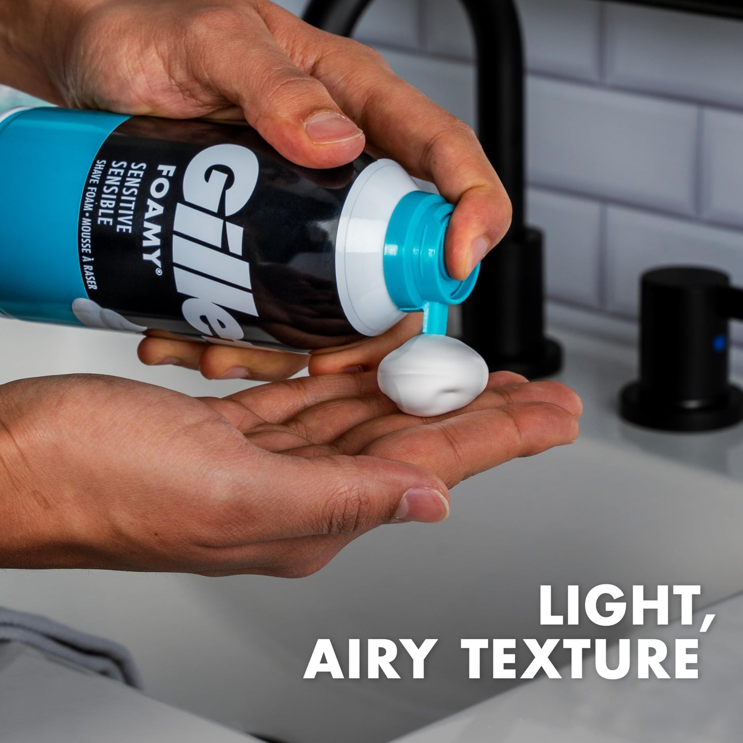 Gillette Foamy Sensitive Shave Foam for Men, Protection Against Shaving Irritation, Quick and Smooth Shave, sensitive skin, shaving cream, 14.9oz Beauty and Personal Care Gillette