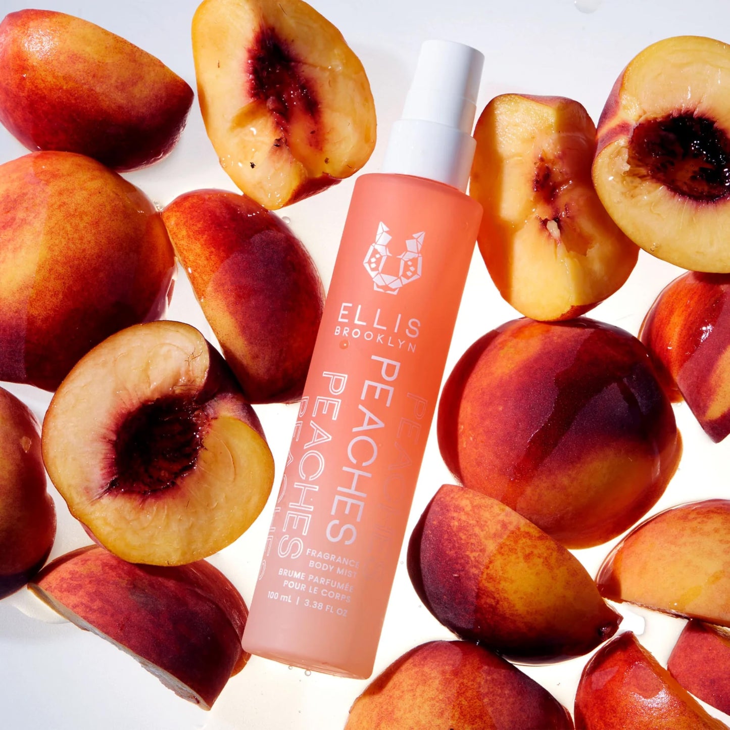 Ellis Brooklyn PEACHES Fragrance Mist - Fruity Floral Perfume Mist For Women with Sweet Peach, Rosebud, & Sandalwood, Vegan Perfume Made In The USA,