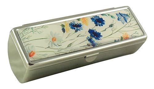 Houder Designer Lipstick Case with Mirror for Purse - Decorative Lipstick Holder with Gift Box - Velvet Lined - Protect Your Lipsticks in Style (Blue