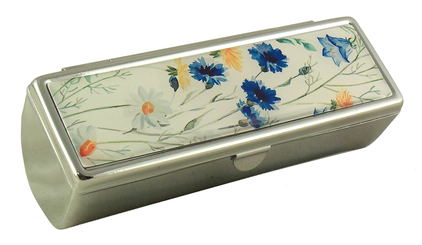 Houder Designer Lipstick Case with Mirror for Purse - Decorative Lipstick Holder with Gift Box - Velvet Lined - Protect Your Lipsticks in Style (Blue
