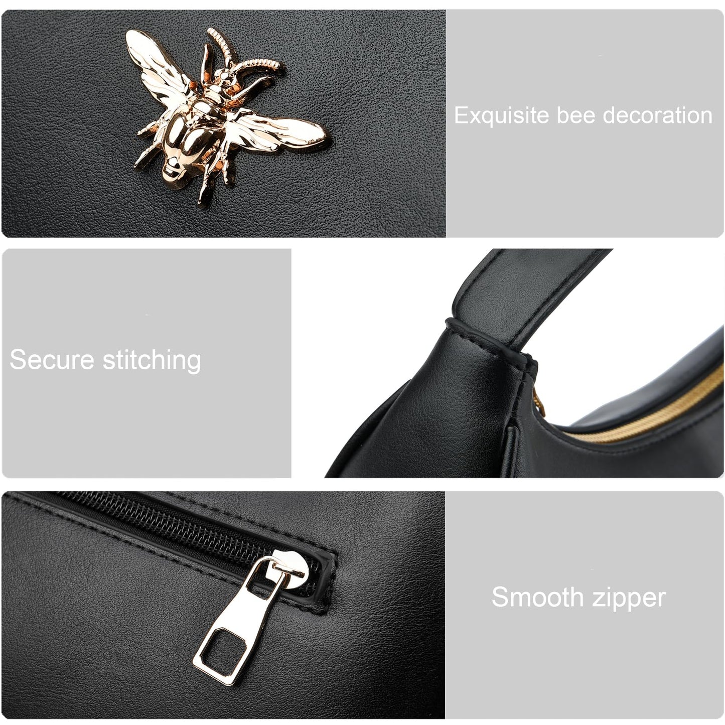 BAIKELI Crescent Shoulder Bags for Women Small Shoulder Purse Handbag Retro