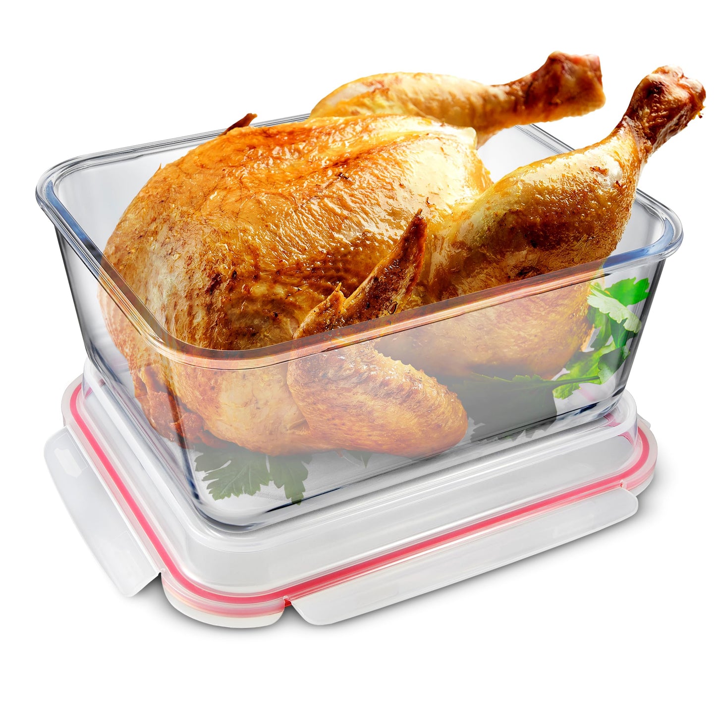 Stock Your Home 28 Cup Extra Large Rectangular Glass Food Storage Container with Lid, Modern Style, Airtight, Leak Proof, Microwave, Oven…