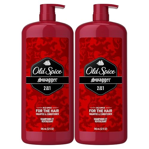 Old Spice, Shampoo and Conditioner 2 in 1, Swagger for Men, 32 Fl Oz, Pack of 2 - Old Version