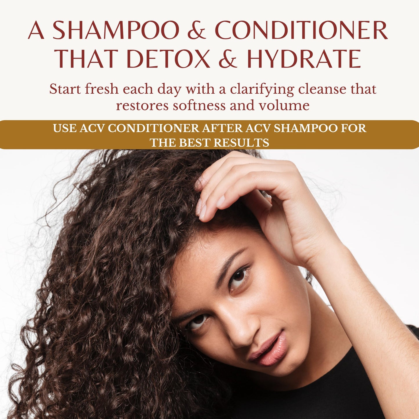 Edenika Botanicals Apple Cider Vinegar Shampoo and Conditioner Set, Deep Cleans, Clarifies, Detoxes Scalp & Hair, Balances pH, Botanical, Sulfate