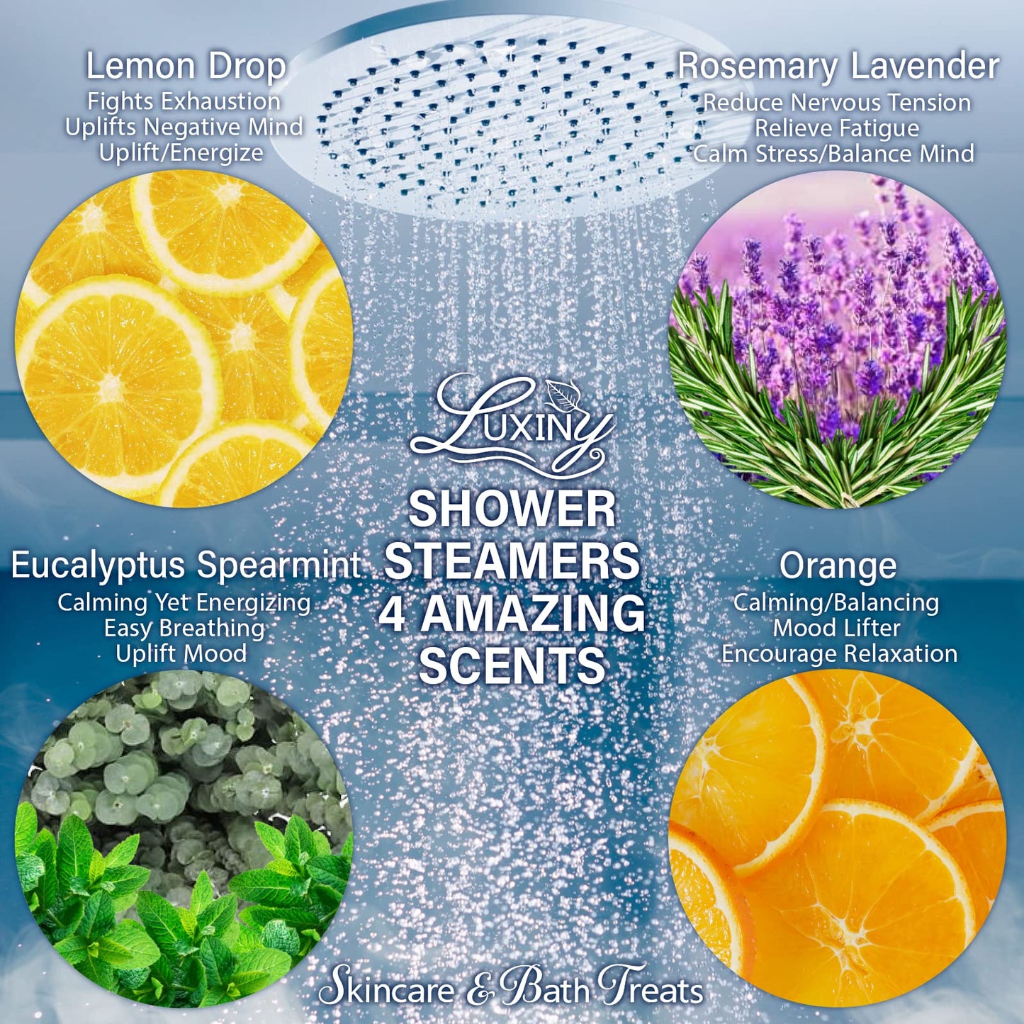Shower Bombs Aromatherapy in Your Shower, American Made by Luxiny, Shower Steamer Tablets Melt to Release a Fragrant Vapor for Natural Stress Relief…