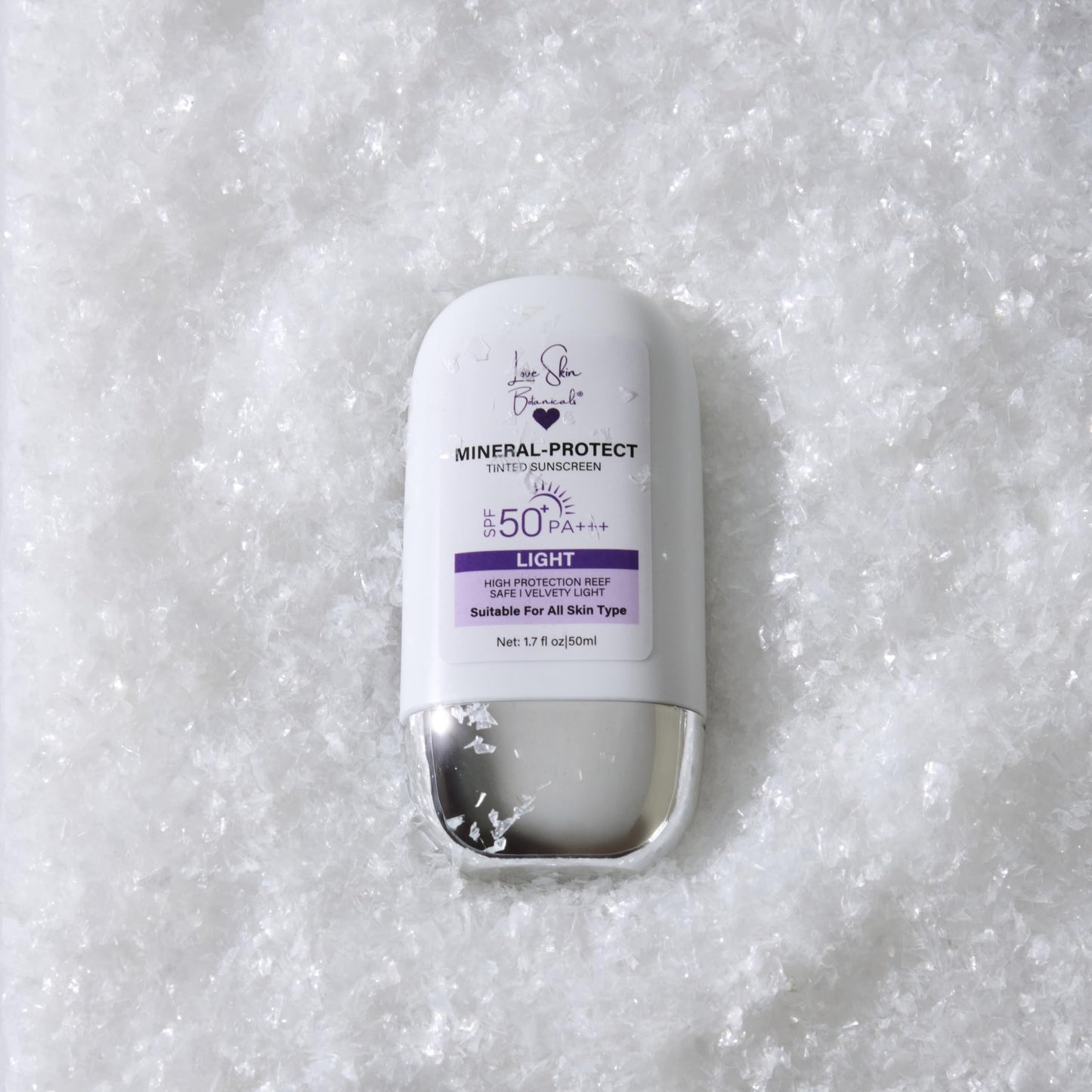 Love Skin Botanicals Mineral Protect Tinted Sunscreen SPF 50 PA+++ - Light Tint | 100% Mineral, Reef-Safe, Chemical-Free, Unscented, Daily Face