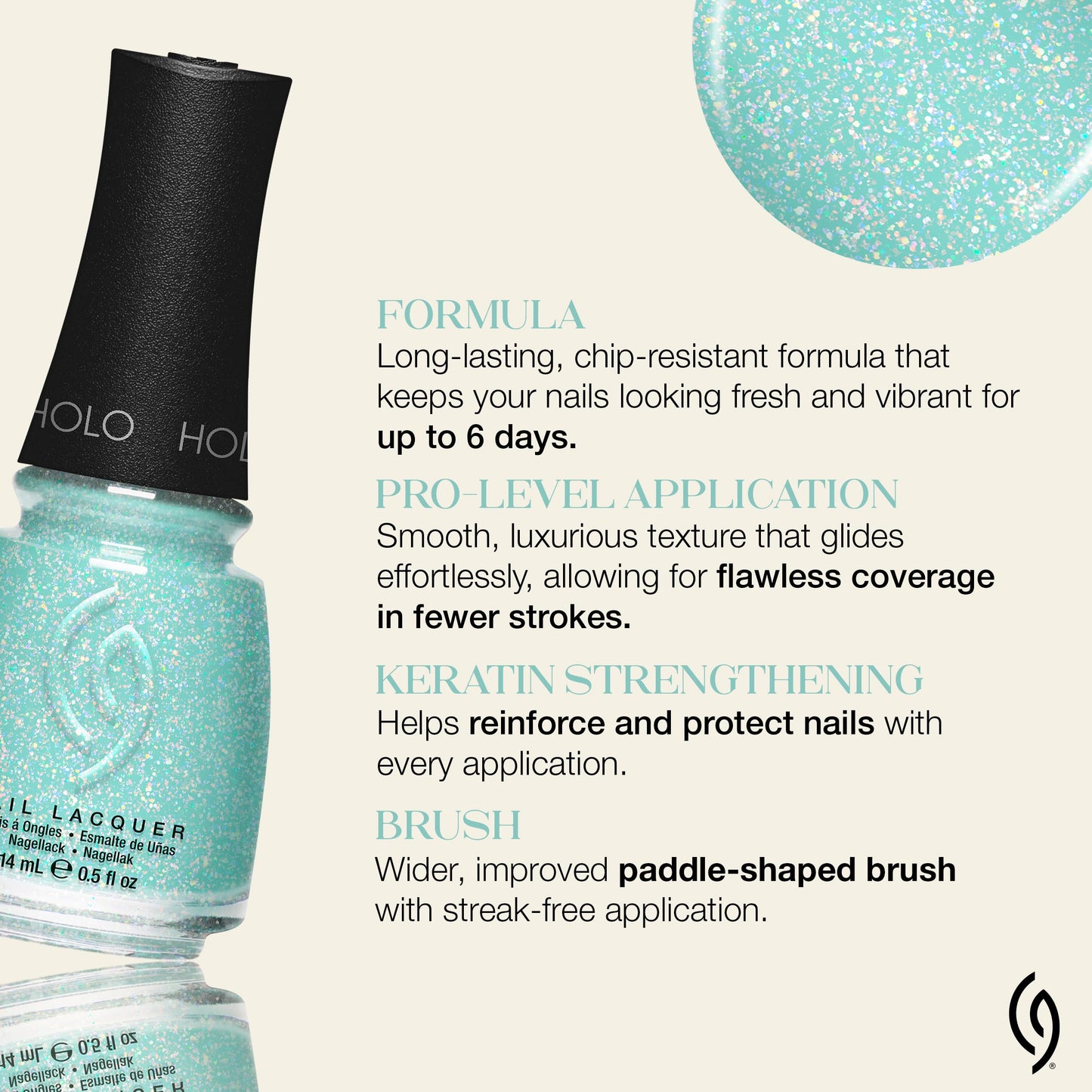 China Glaze CG Nail Lacquer Lofi-Aura - Holographic Turquoise Nail Polish, Quick Dry, High Shine Shimmer for Salon Quality DIY Manicure, 0.5 fl oz Beauty & Personal Care China Glaze