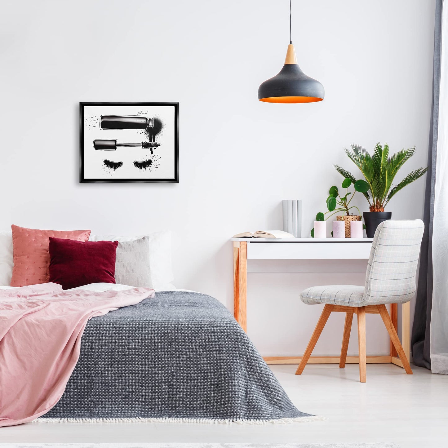 Stupell Industries Glam Mascara Lashes Makeup Floating Framed Wall Art, Design by Alison Petrie