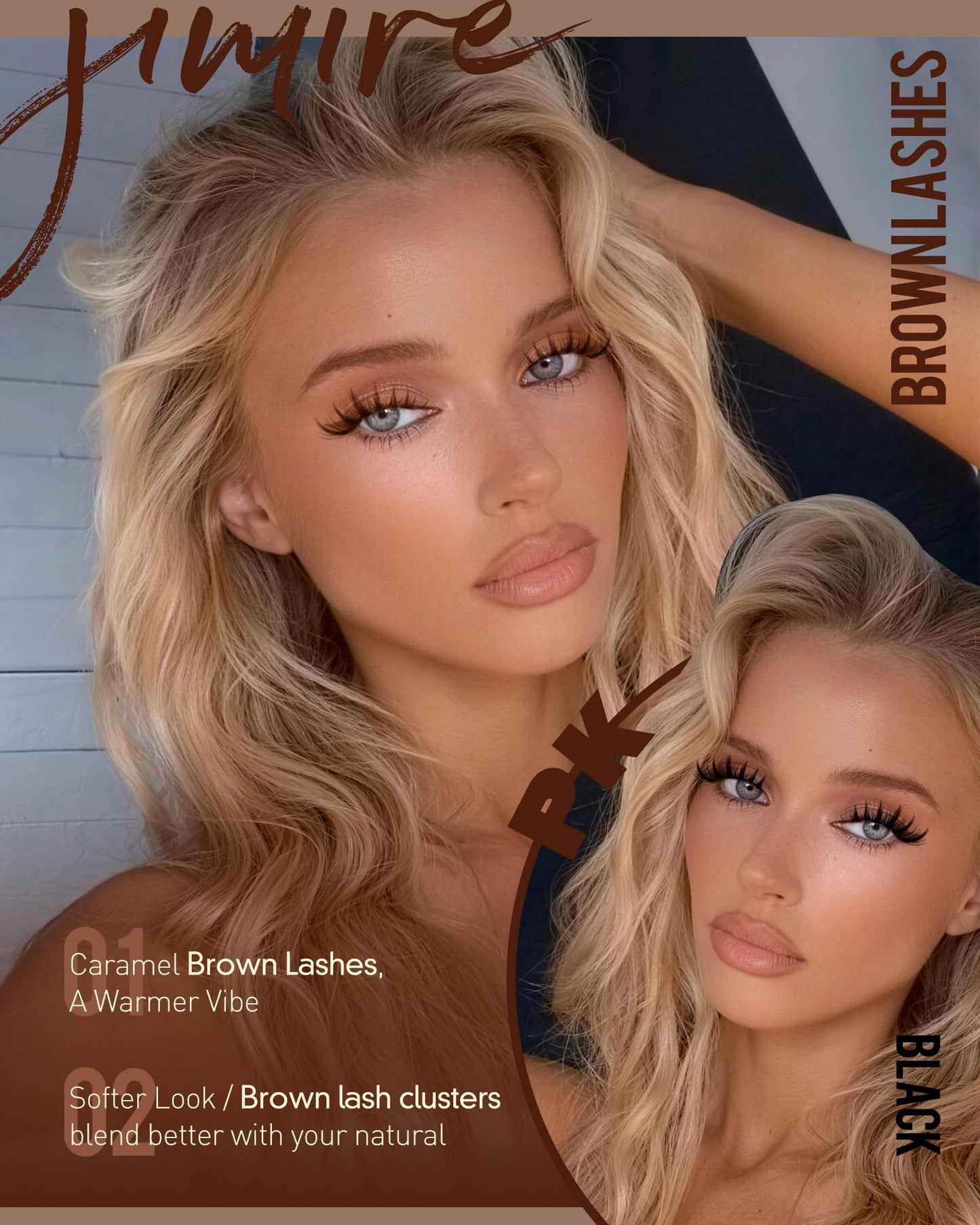 Brown Lash Clusters Wispy D Curly Manga Lashes Clusters Natural Look 8-16MM Natural Cluster Eyelash Extensions Wispy 180Pcs Brown Anime Lashes Beauty and Personal Care JIMIRE
