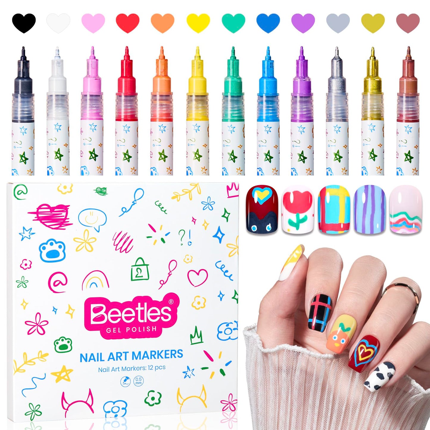 Beetles Gel Nail Polish Set,14+3 Colors Beauty Advent Calendar 2024 Box Red Green Pink Gold Silver Glitter Glow In The Dark Nail Polish Glitter Top Beauty and Personal Care beetles Gel Polish
