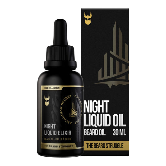 The Beard Struggle - Beard Growth Oil - Asgardian Secret, Gold Collection (1 Fl oz) - Night Liquid Elixir - Beard Oil for Men - Softens, Moisturizing
