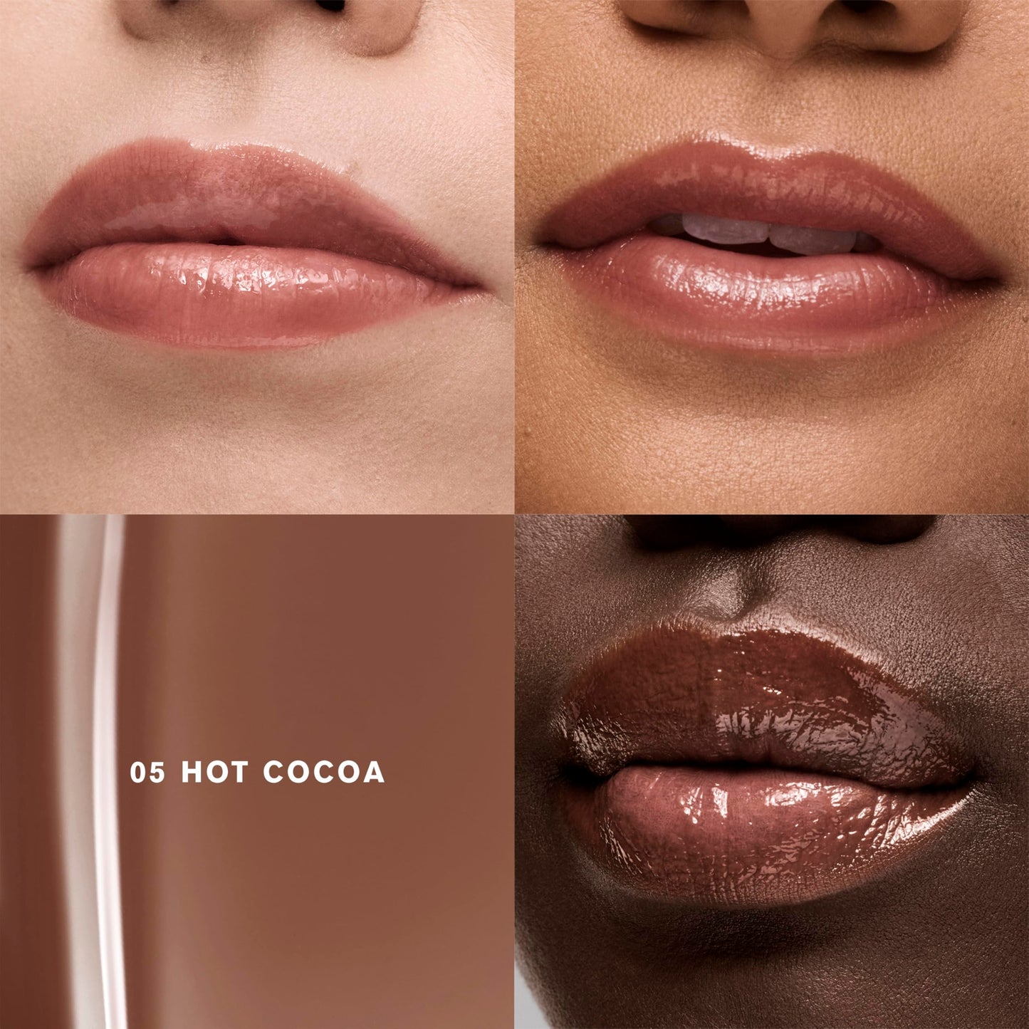 Estée Lauder Glossy Pout Lip Oil | Plumping & Moisturizing with a Sheer Tint | Includes Hyaluronic Acid + Vitamin E, 05 Hot Cocoa