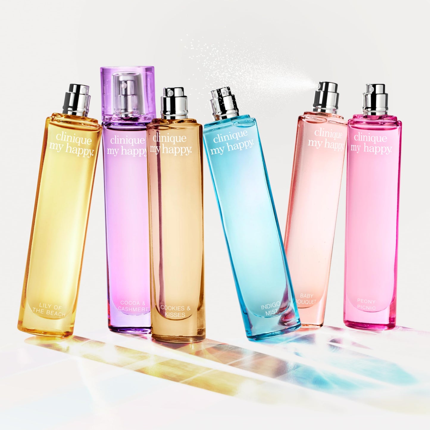 Clinique My Happy Fragrance Spray, Cocoa & Cashmere | Notes of Cocoa, Vanilla + Musk | Perfumes for Women, Mini Travel Size, 0.5 Fl Oz