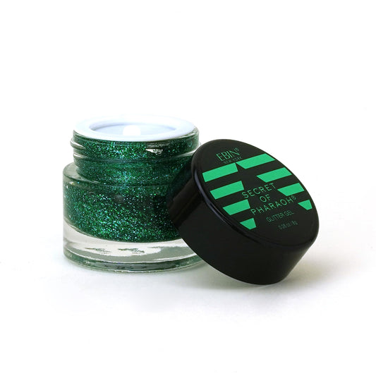 Dazzle and Delight: Secret of Pharaoh Glitter Gel for Hair, Body and Face - Lucky Clover | 6 Vibrant Colors, Long Lasting Sparkles, Ideal for Parties