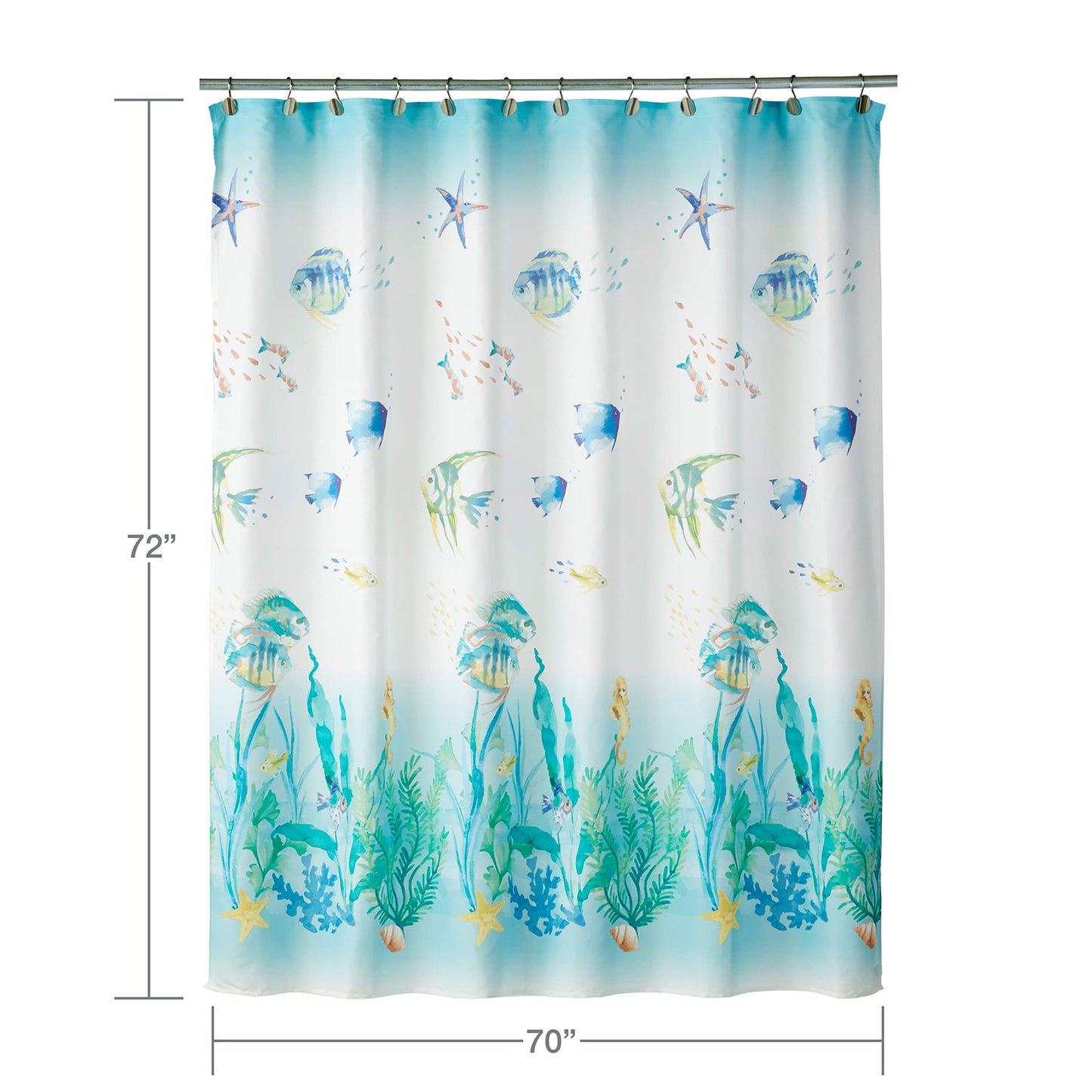 SKL Home by Saturday Knight Ltd. Ocean Watercolor Shower Curtain, Multicolored, 70x72