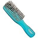 Giorgio GION2B Neon Blue 6.25 inch Gentle Touch Detangler Hair Brush for Men Women and Kids. Soft Bristles for Sensitive Scalp. Wet & Dry for all Hair