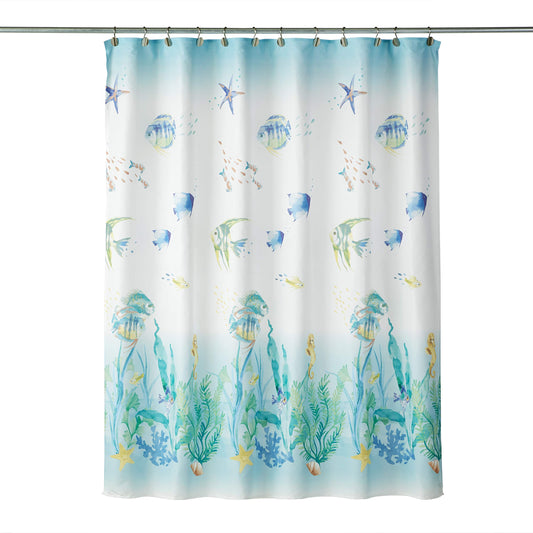 SKL Home by Saturday Knight Ltd. Ocean Watercolor Shower Curtain, Multicolored, 70x72