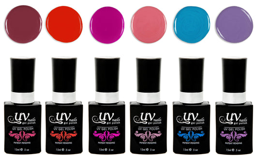 UV-NAILS Gel nail polish cure with UV or LED nail lamp gel polish for nails Set of 6 (MAUI) Beauty & Personal Care UV-NAILS