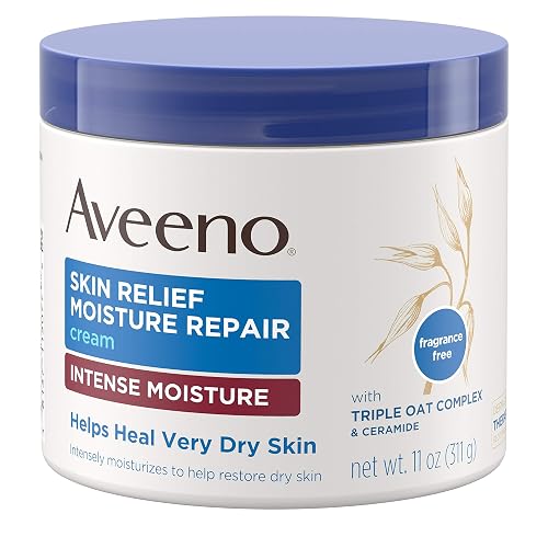 Aveeno Skin Relief Intense Moisture Repair Cream with Triple Oat Complex, Ceramide & Rich Emollients, Steroid- & Fragrance-Free Moisturizing Body