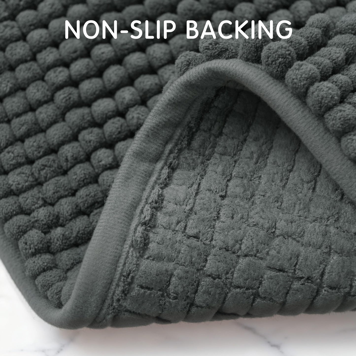 SUBRTEX Bathroom Rugs Chenille Bath Rug Soft Short Plush Bath Mat Soft Shower Mat Water Absorbent Shower Mat Quick Dry Machine Washable(Gray,16" x…