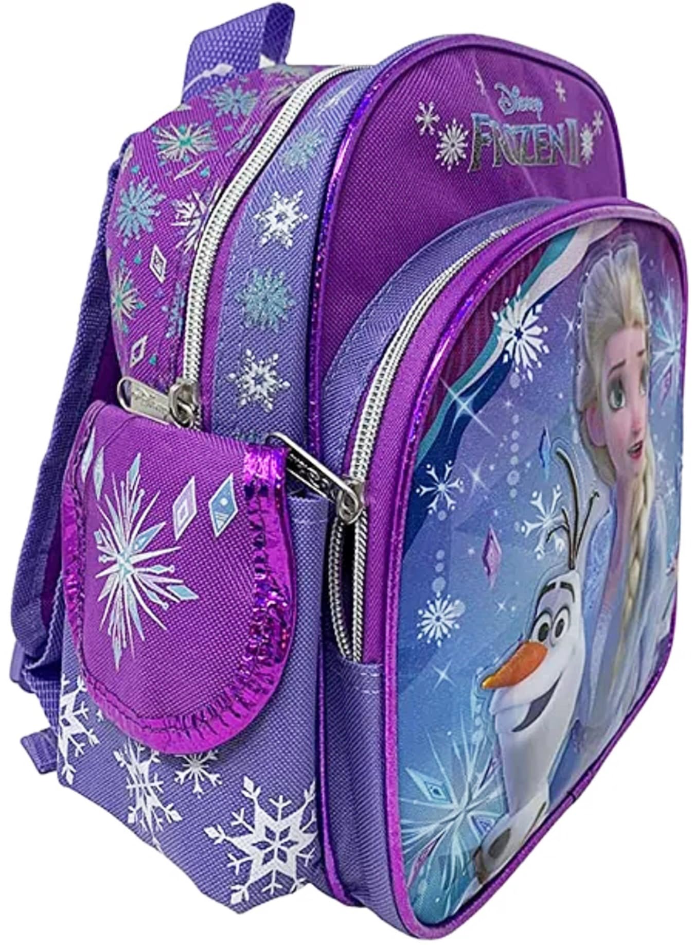Pod Disney Frozen 2 Elsa Anna & Olaf 10"" Mini Backpack Girl's Book Bag, Purple