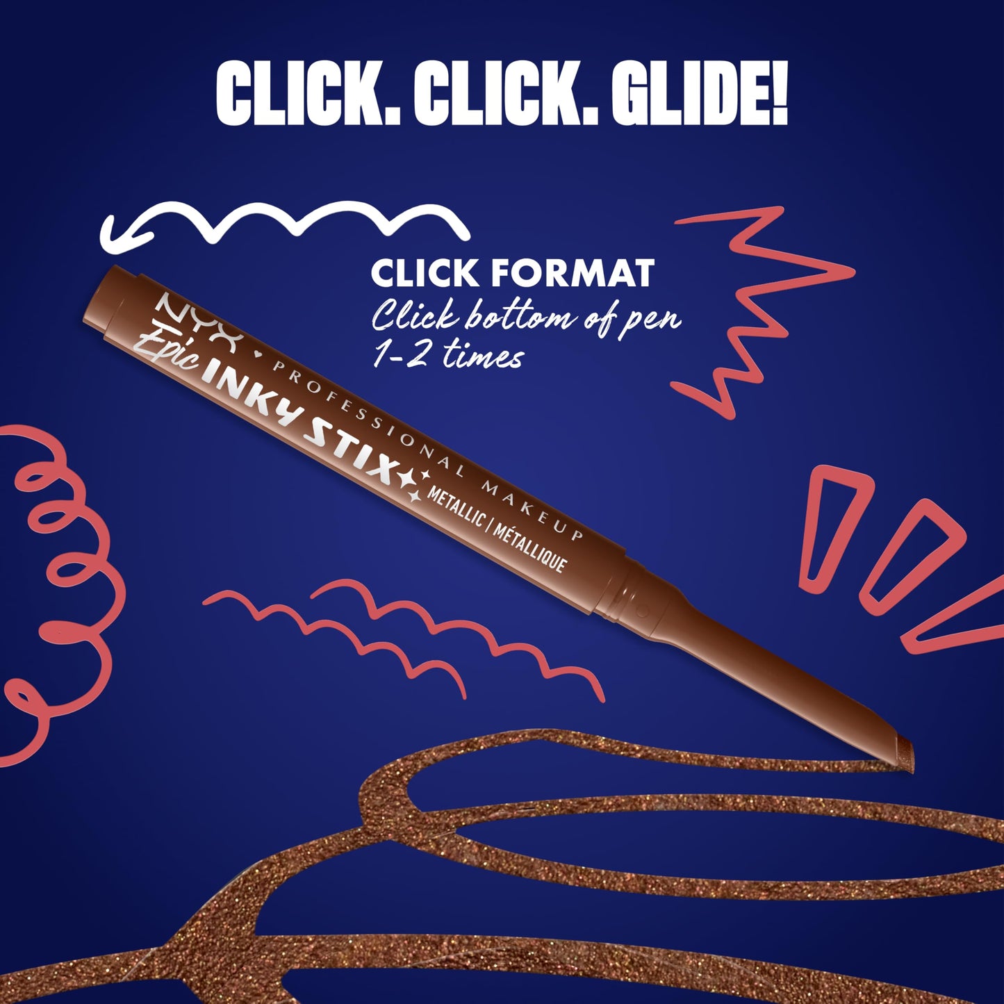 NYX PROFESSIONAL MAKEUP Epic Inky Stix Eyeliner, Mechanical Cream Gel Eyeliner, Waterproof Formula With Up To 24HR Wear - 03 Kinetic Copper (Metallic Beauty and Personal Care NYX PROFESSIONAL MAKEUP
