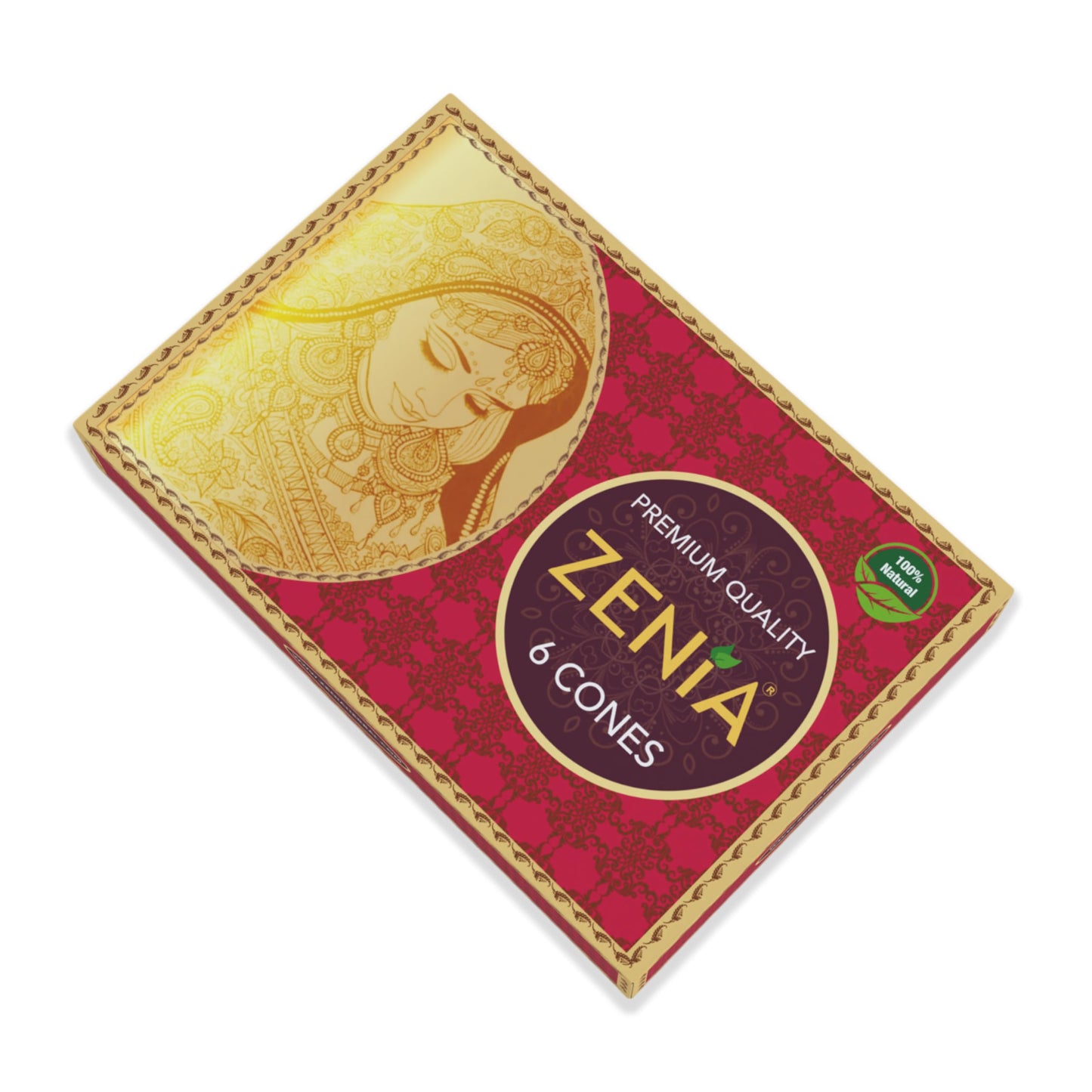 Zenia 6 Pack 100% Natural Ready to Use Henna Paste Hair Color Hair Dye Cones Reddish Brown Color