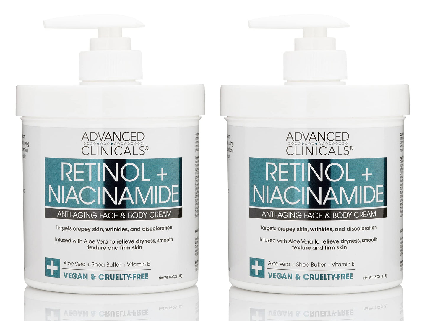 Advanced Clinicals Retinol Body & Face Lotion W/Niacinamide, Dry Skin Face Moisturizer & Crepey Skin Care Treatment, Anti Aging Retinol Cream Reduces
