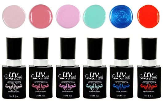 UV-NAILS Gel nail polish cure with UV or LED nail lamp gel polish for nails Set of 6 (BELIZE) Beauty & Personal Care UV-NAILS