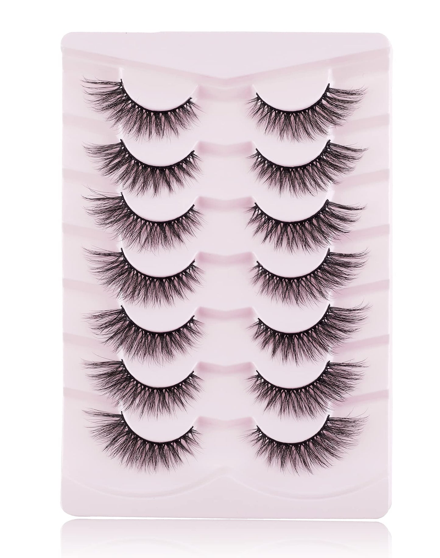 Onlyall Cat Eye Lashes Mink Lashes Fluffy Eyelashes Cat Eye False Lashes Fox Eye Lashes 7 Pairs F02 Beauty and Personal Care Onlyall