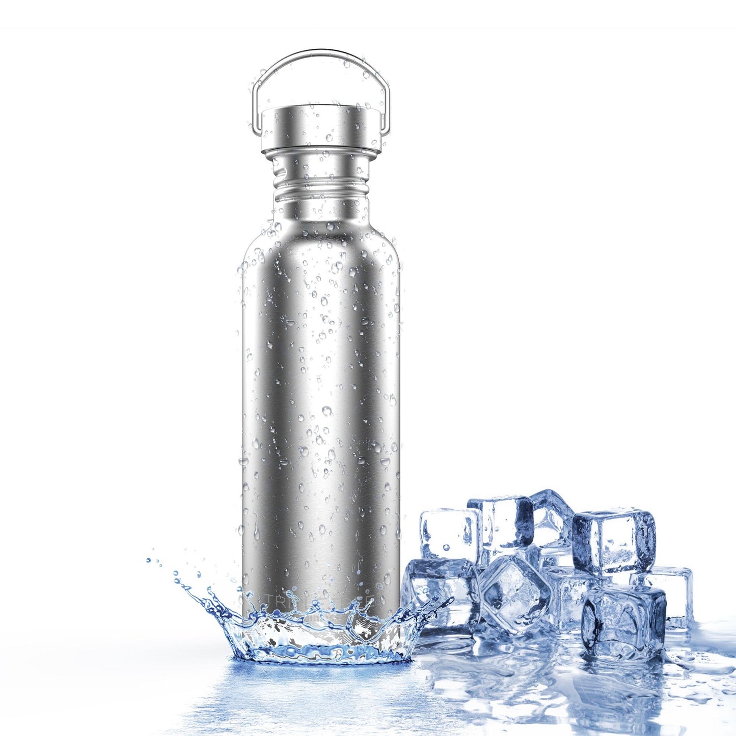 TRIPLE TREE 34 OZ Uninsulated Single Walled Stainless Steel Sports Water Bottle 18/8 Food Grade for Cyclists, Runners, Hikers, Beach Goers, Picnics