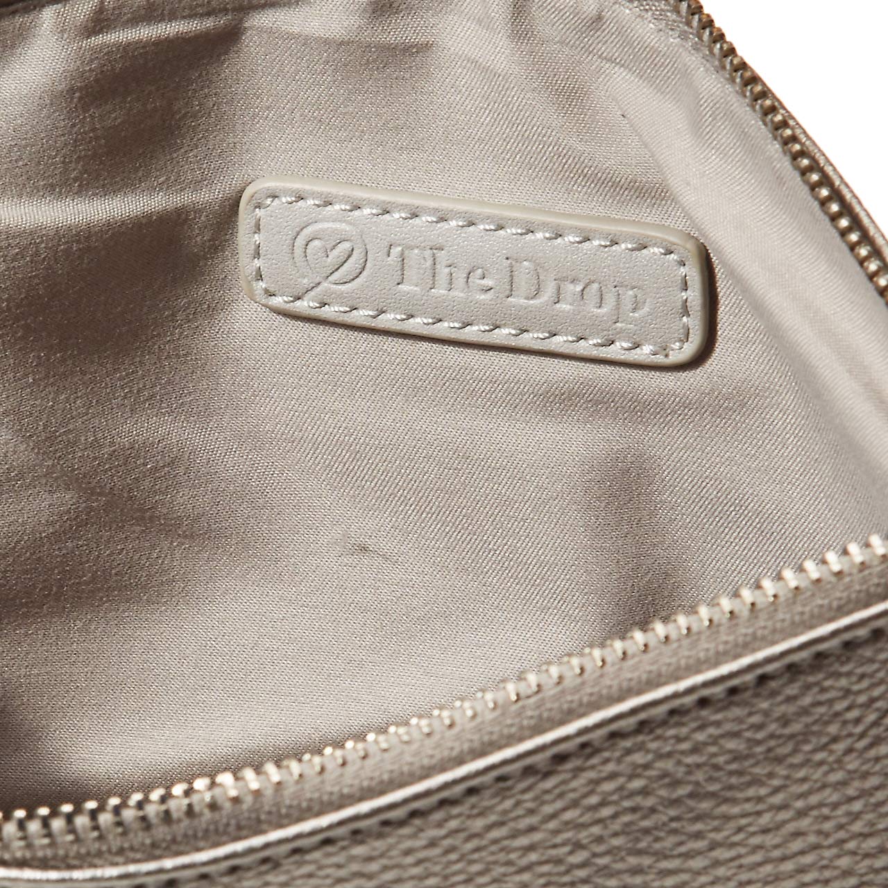The Drop Women's Southampton Zipper Foldover Clutch, Metallic Silver, One Size