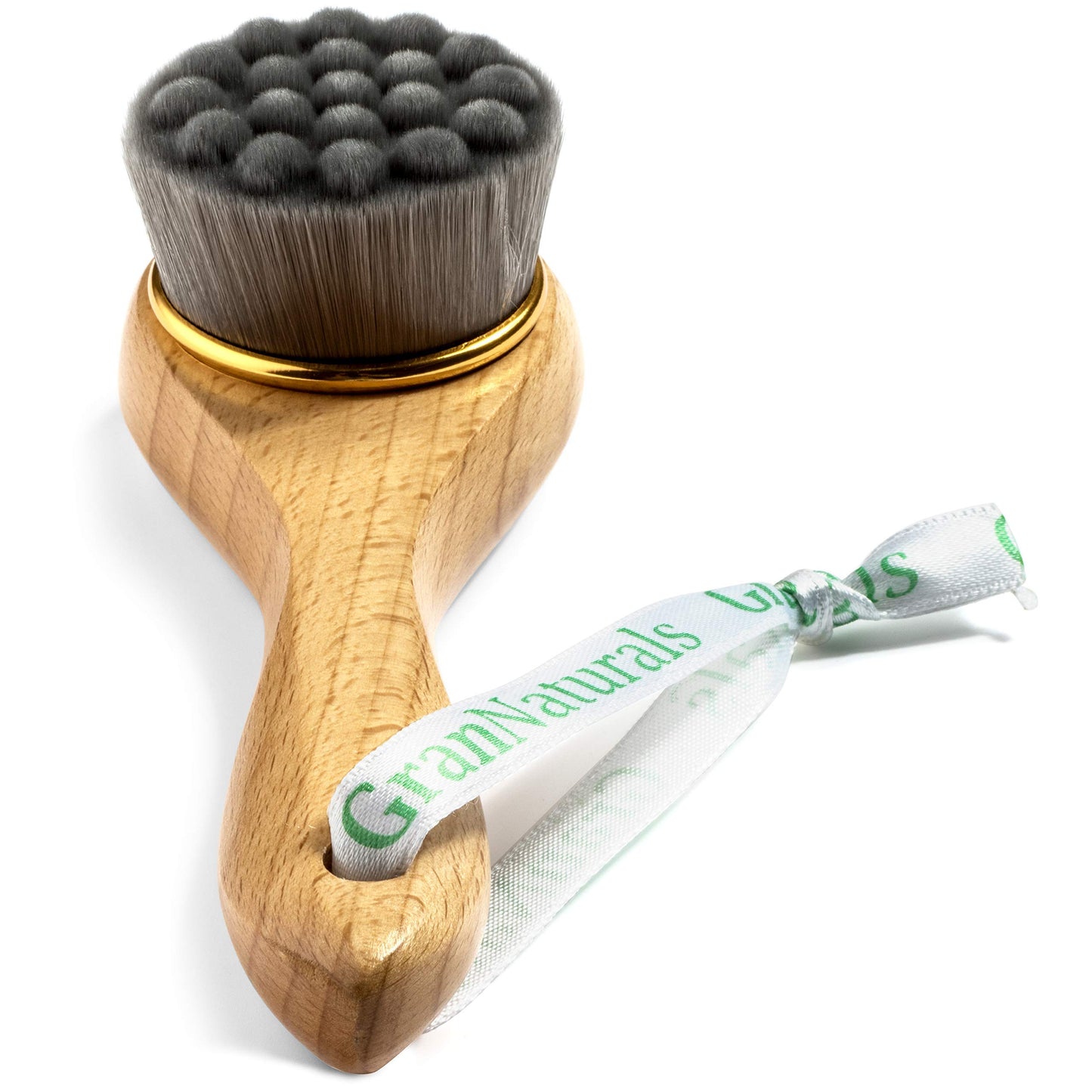 GranNaturals Manual Facial Cleansing Kabuki Brush – Deep Pore Cleaner & Scrubber for Makeup, Masks, Acne Wash & Daily Skin Care for Men & Women