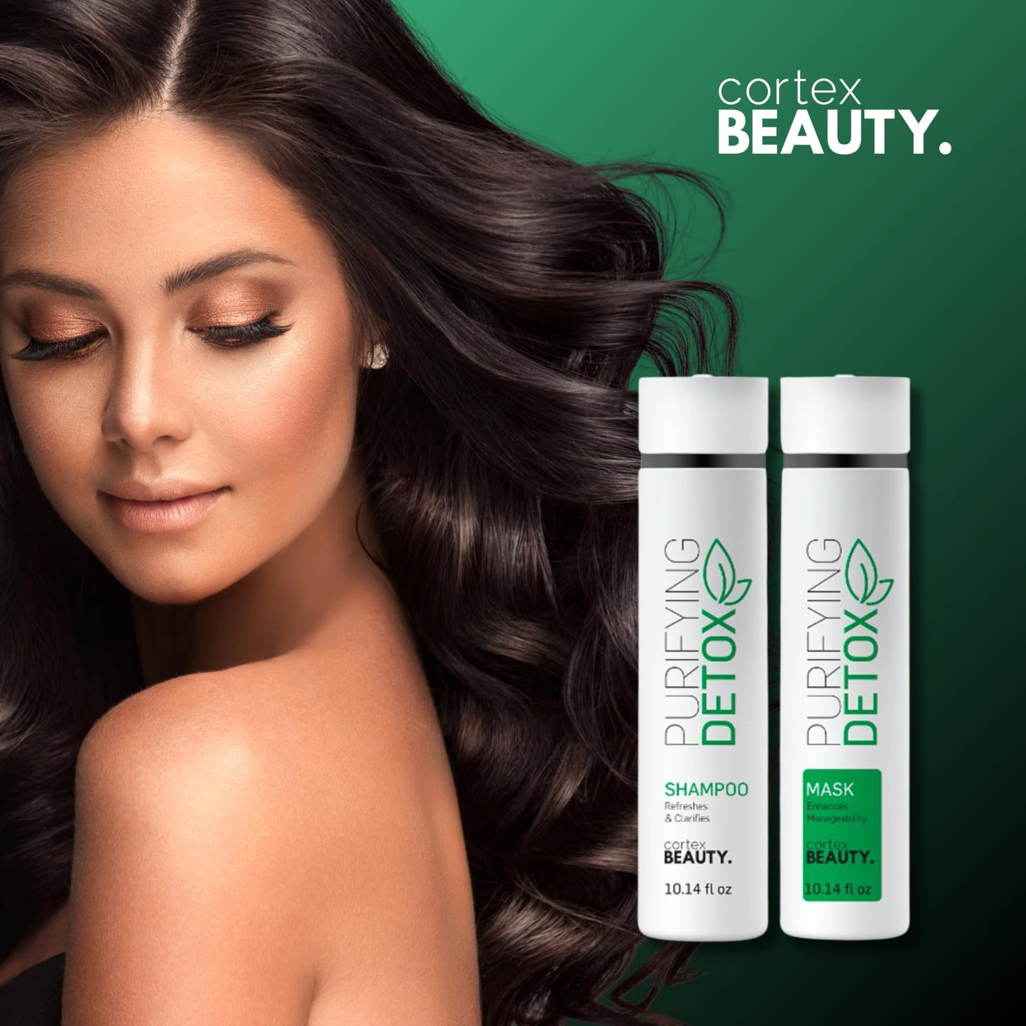 Cortex Beauty Purifying Detox | Detoxifying Shampoo & Mask Bundle | 10.14oz