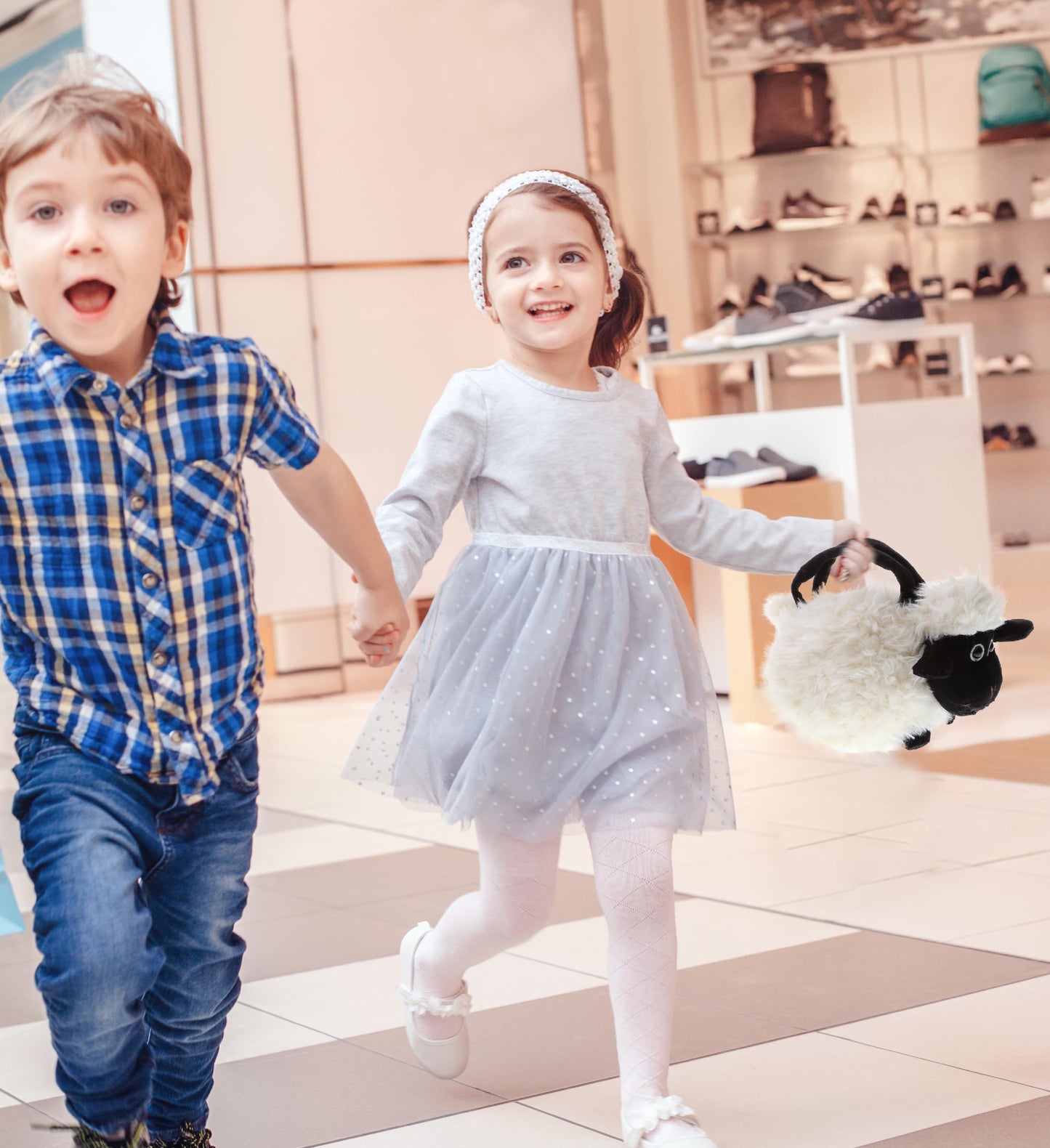 DolliBu Black Nose Sheep Plush Handbag - Super Soft Plush Stuffed Animal Purse for Children's Accessories, Kids Hand Bag Toy Purse for Girls & Boys