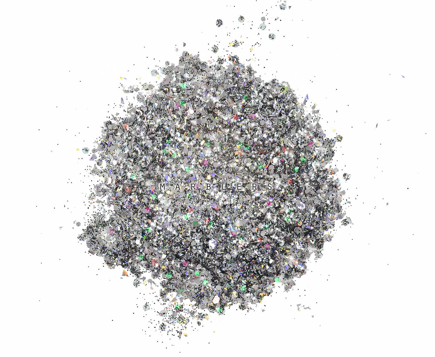 MARBLERS Holographic Glitter [Mixed Gray] 1.5oz (42g) | Chunky | Non-Toxic, Vegan, Cruelty-Free | Face, Body, Eyeshadow, Hair, Festival, Party Makeup