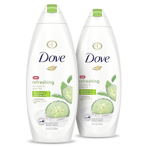 Dove Go Fresh Body Wash For Softer, Smoother Skin After One Shower Cucumber and Green Tea Sulfate Free Bodywash 22 oz 2 Count