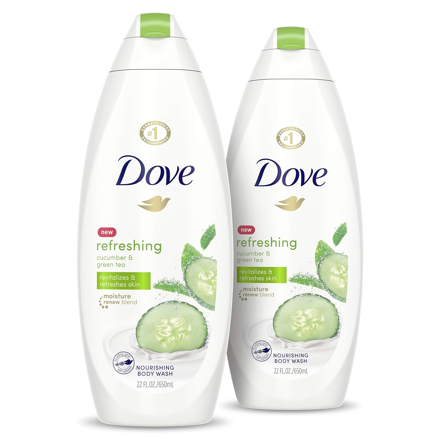 Dove Go Fresh Body Wash For Softer, Smoother Skin After One Shower Cucumber and Green Tea Sulfate Free Bodywash 22 oz 2 Count