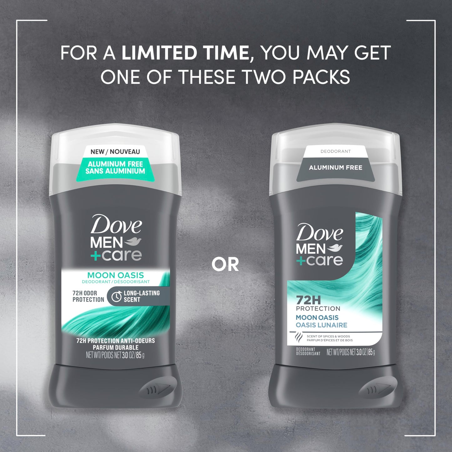 Dove Men+Care Aluminum-Free Deodorant Moon Oasis 4 Count for a Long-Lasting Scent, with 72H Odor Protection, 3.0 oz Beauty and Personal Care DOVE MEN + CARE