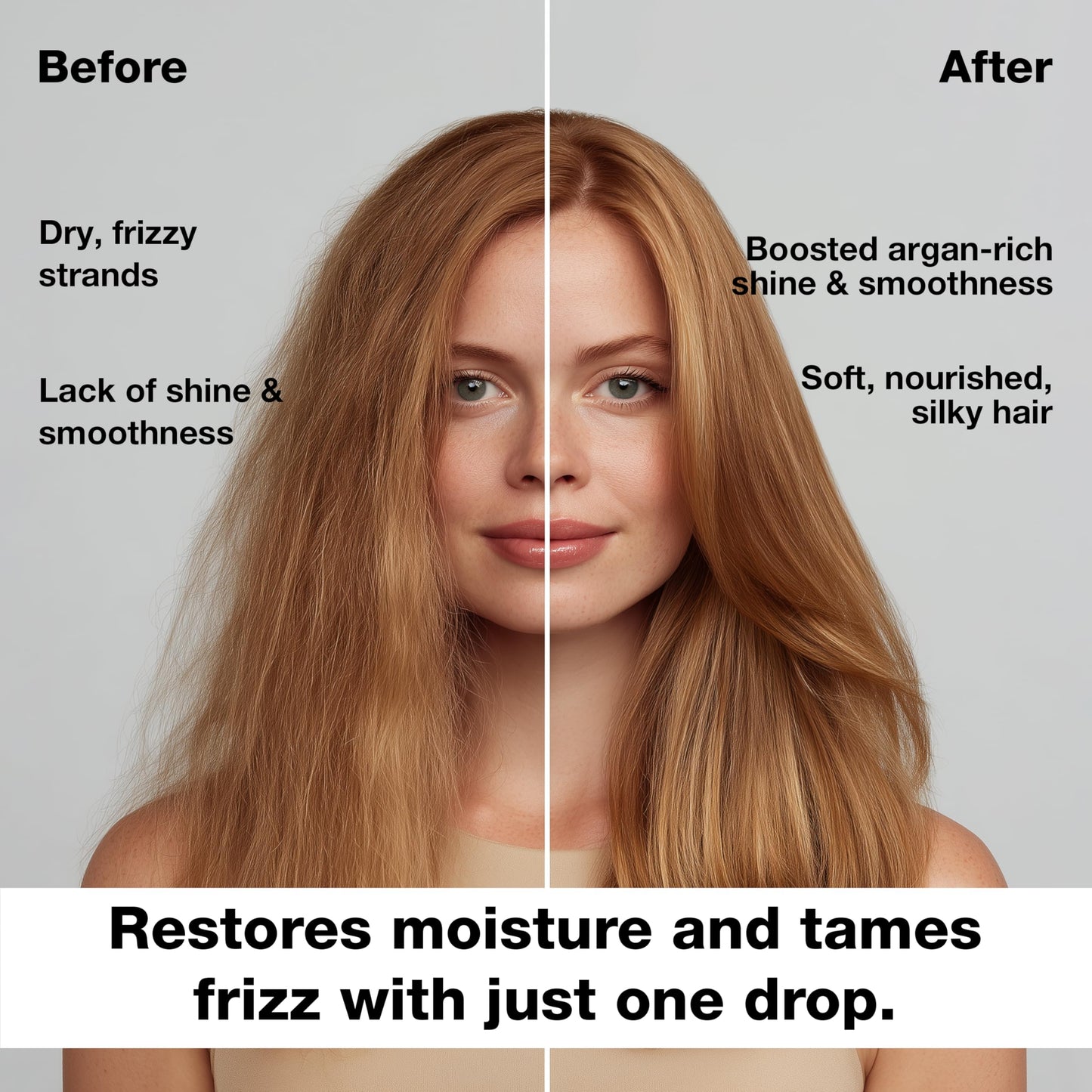 GK HAIR Oil - Argan Oil Heat Protectant Serum -Lightweight Hair Serum -Perfect For Keratin,Frizzy, Curly, Dry & Damaged ends-Adds Shine