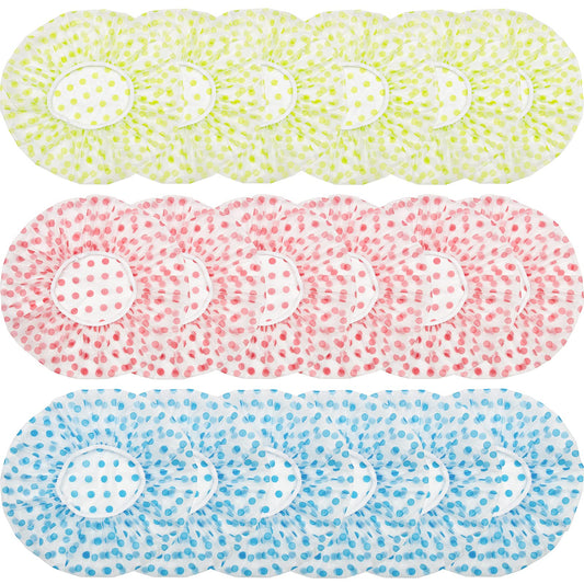 18Pcs Plastic Shower Caps for Women Reusable Waterproof Bath Caps Bathing Hair Cap Shower Caps for Shower,Spa,Salon,Housework,Girls,Home,Travel Beauty & Personal Care ZGQHZR