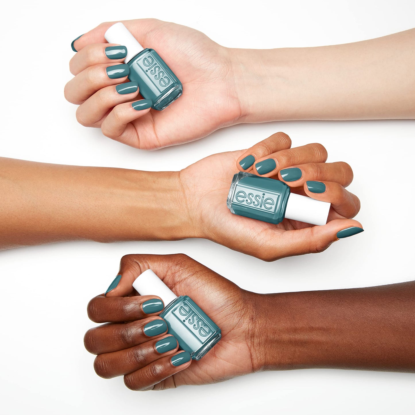 essie Nail Polish, Cream Finish, Transcend the Trend, Muted Teal-Blue, 8-Free Vegan, 0.46 fl. oz.
