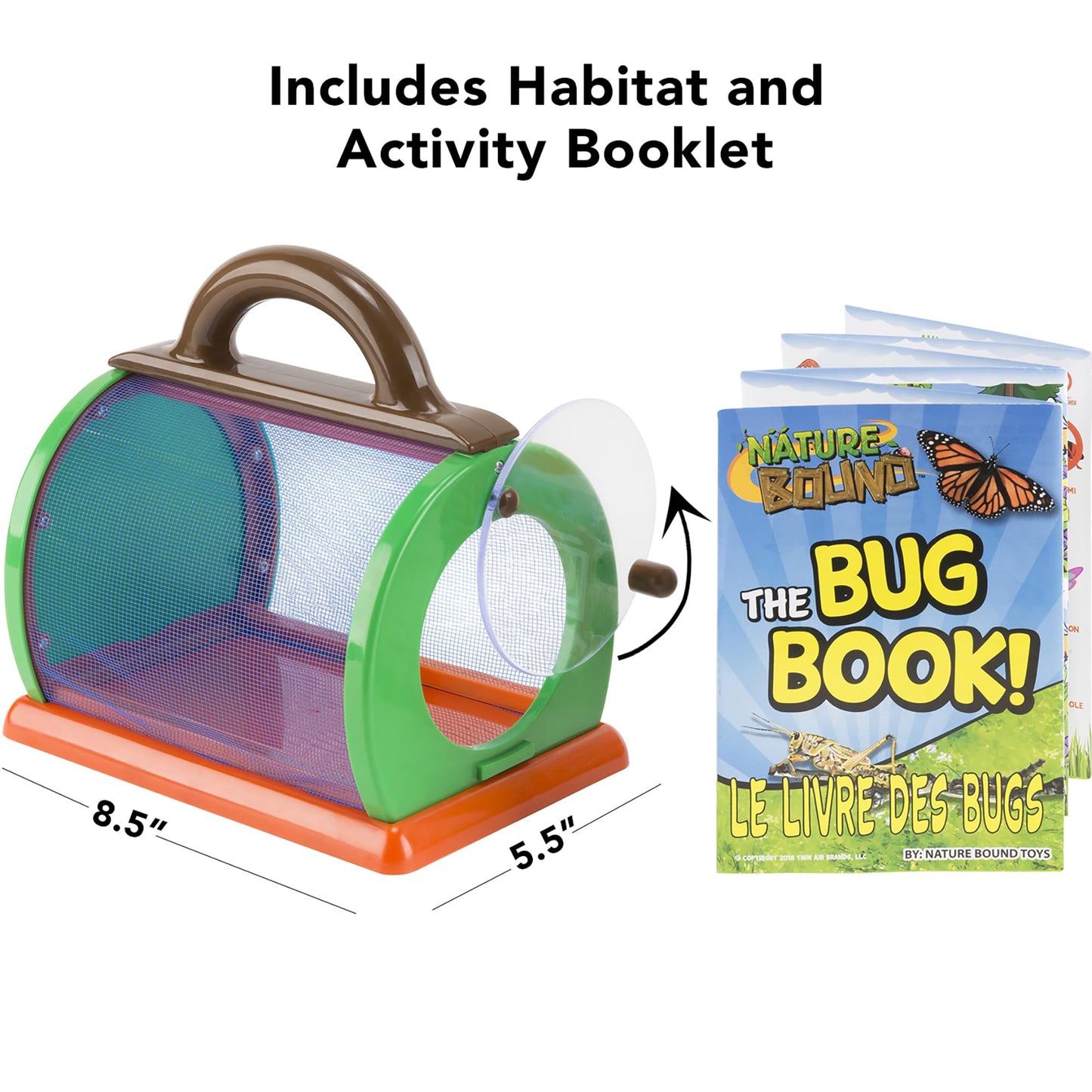 Nature Bound Critter Cage Bug Catcher & Habitat Kit – Kids Bug House with Activity Booklet, Indoor/Outdoor STEM Learning Toy, Ages 3+, Green