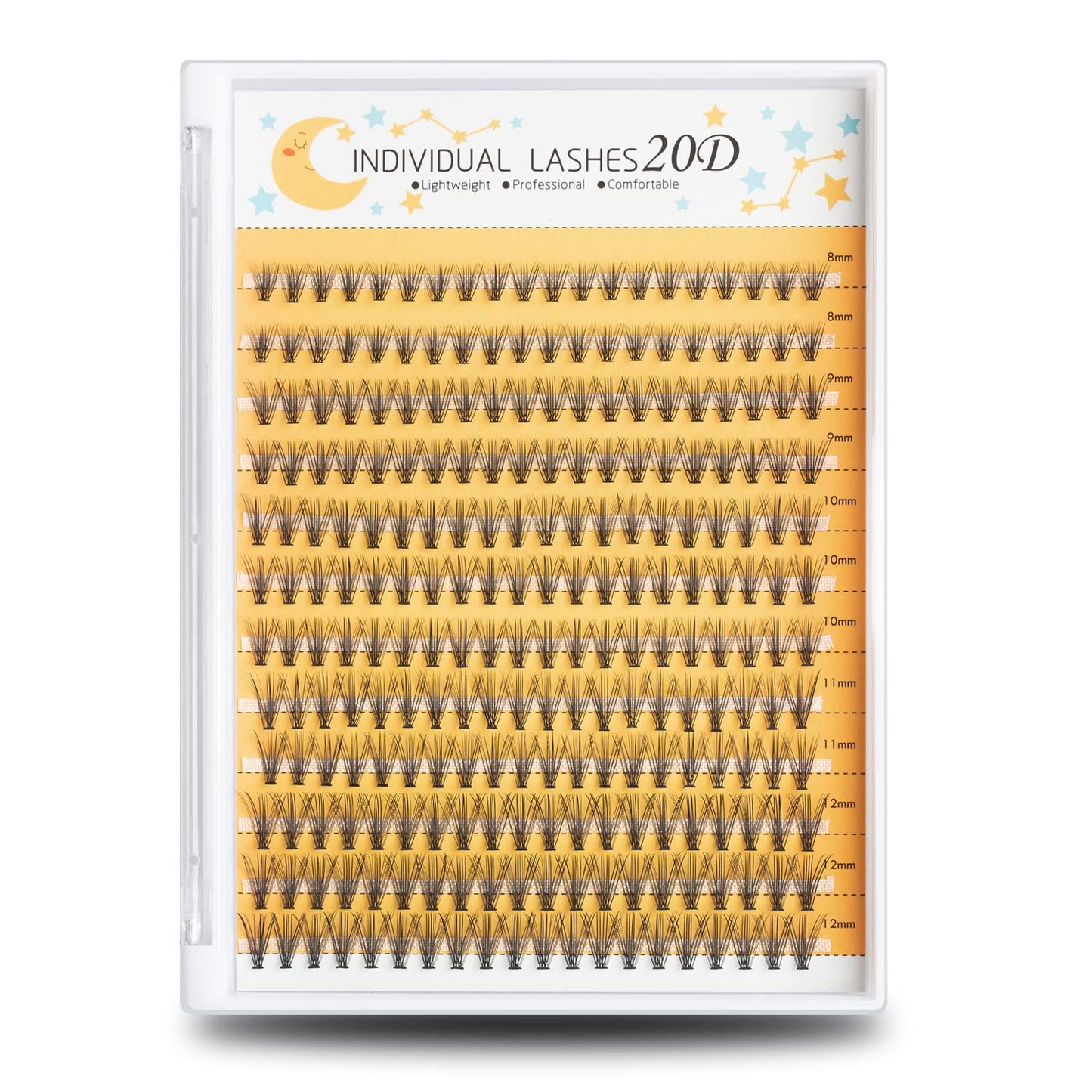 FinyDreamy 240pcs Individual Lashes Extension, 20D Volume Mix Pack Cluster Lashes, 8-12mm Mix Lengths C Curl 0.07mm Thickness Professional Makeup