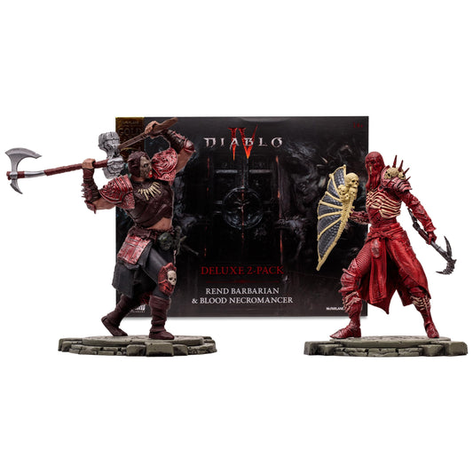 McFarlane Toys - Diablo IV Rend Barbarian and Blood Necromancer 2pk Gold Label 1:12 Scale Posed Figures, Gold Label, Amazon Exclusive