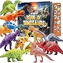 PREXTEX Dinosaur Toys for Kids 3-5 - 12 Dinosaur Figurines and Dino Book for Kids with Sound - Realistic Toy Dinosaurs Figures - Dino Toys with Sound…
